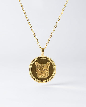 MEDALLION CAT MEMORIAL NECKLACE