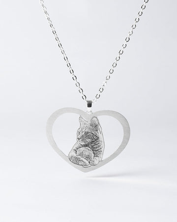 HALO HEART CAT MEMORIAL NECKLACE